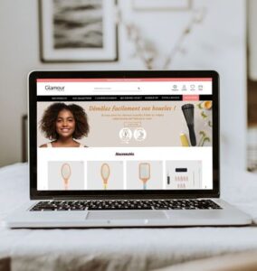 Mockup du site e-commerce Glamour Paris Accessoires - Création de site e-commerce - Marine Duc Digital